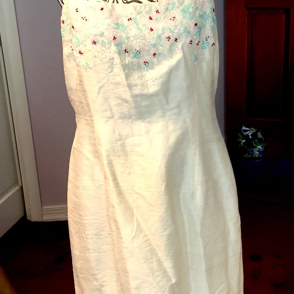 Off white midi silk dress size 12